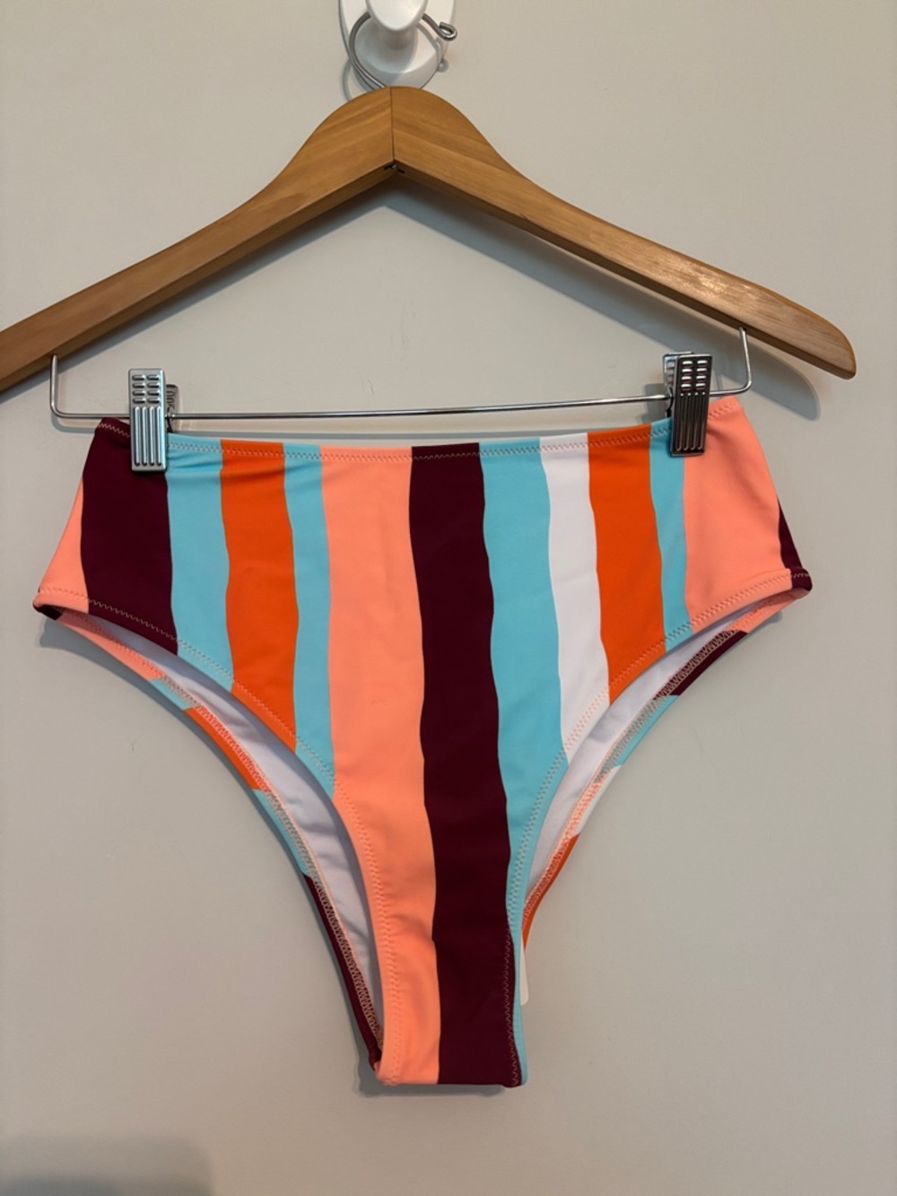 Cupshe Multi Stripe Bikini Bottom Sz S NWT